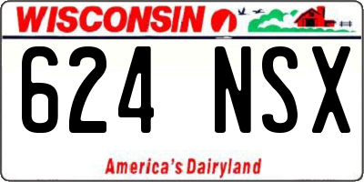 WI license plate 624NSX