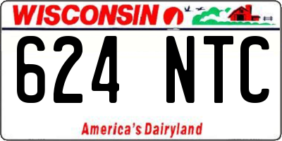 WI license plate 624NTC