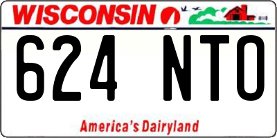 WI license plate 624NTO