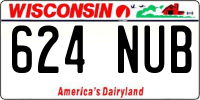 WI license plate 624NUB
