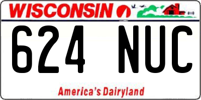 WI license plate 624NUC