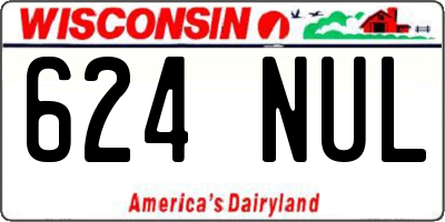 WI license plate 624NUL
