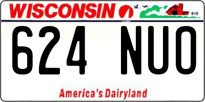 WI license plate 624NUO