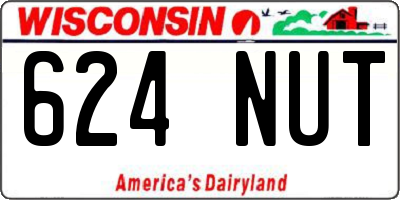 WI license plate 624NUT