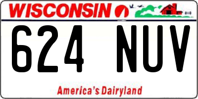 WI license plate 624NUV