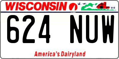 WI license plate 624NUW