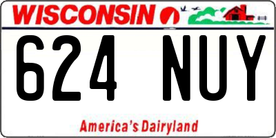 WI license plate 624NUY