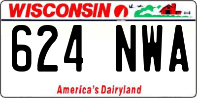 WI license plate 624NWA