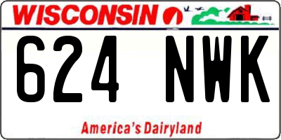 WI license plate 624NWK