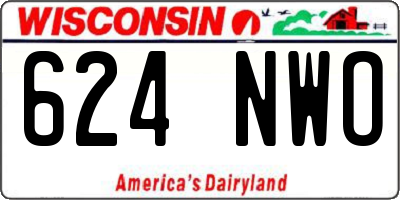 WI license plate 624NWO