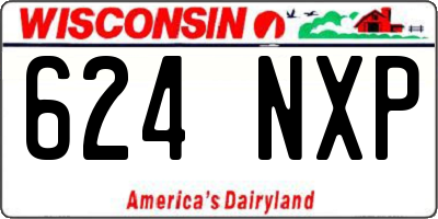 WI license plate 624NXP
