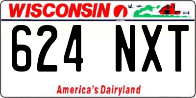 WI license plate 624NXT