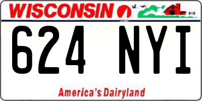 WI license plate 624NYI