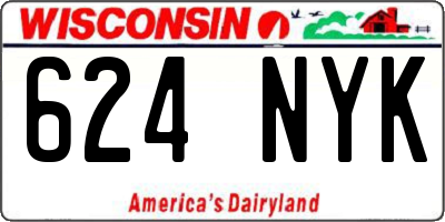 WI license plate 624NYK