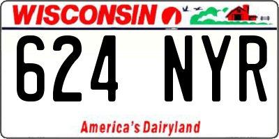 WI license plate 624NYR