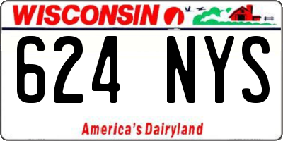 WI license plate 624NYS