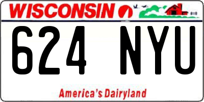 WI license plate 624NYU