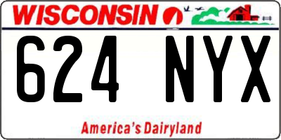 WI license plate 624NYX