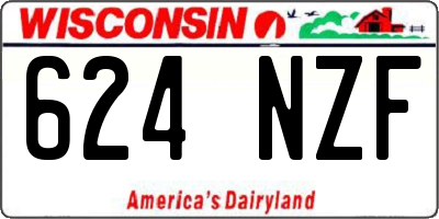 WI license plate 624NZF
