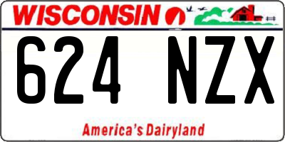 WI license plate 624NZX