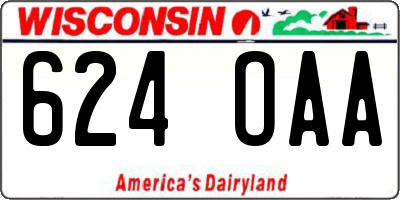 WI license plate 624OAA