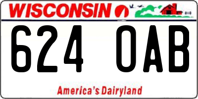 WI license plate 624OAB