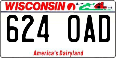 WI license plate 624OAD