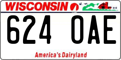 WI license plate 624OAE