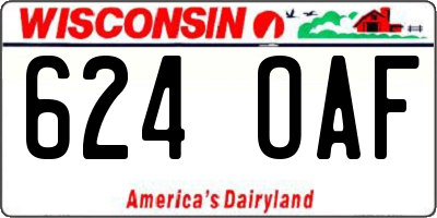 WI license plate 624OAF