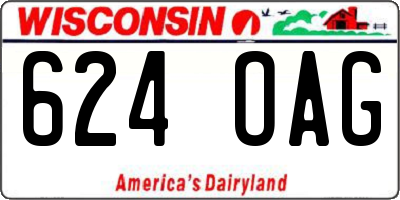 WI license plate 624OAG