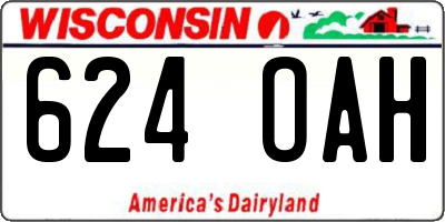 WI license plate 624OAH