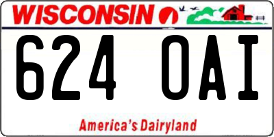WI license plate 624OAI