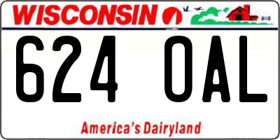 WI license plate 624OAL