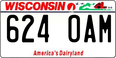 WI license plate 624OAM