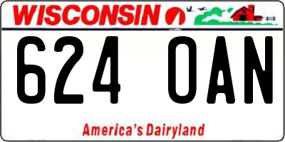 WI license plate 624OAN
