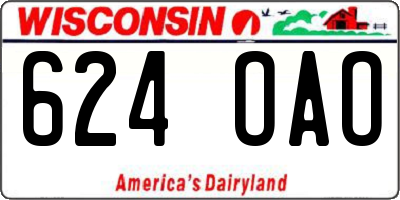 WI license plate 624OAO