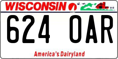 WI license plate 624OAR