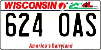 WI license plate 624OAS