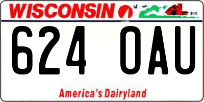 WI license plate 624OAU