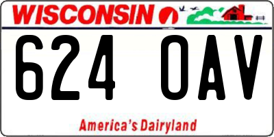 WI license plate 624OAV