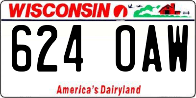 WI license plate 624OAW