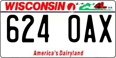 WI license plate 624OAX