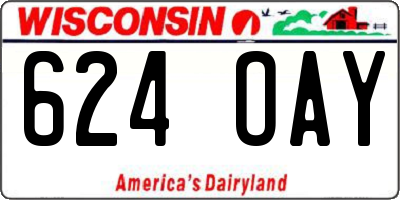 WI license plate 624OAY