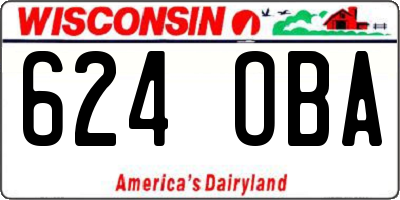 WI license plate 624OBA