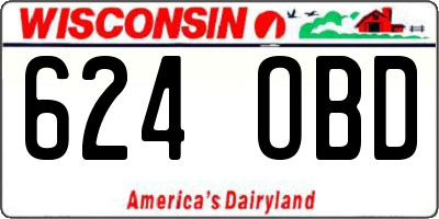 WI license plate 624OBD