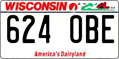 WI license plate 624OBE