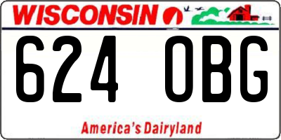 WI license plate 624OBG