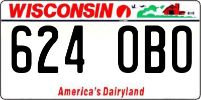 WI license plate 624OBO