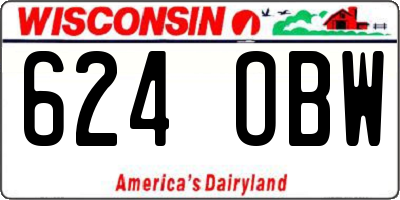 WI license plate 624OBW