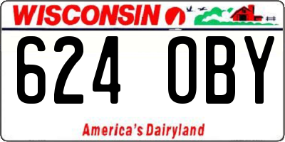 WI license plate 624OBY